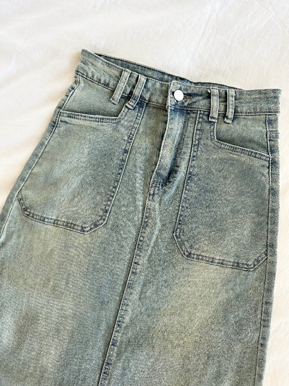 Denim Maxi Skirt - Size Small